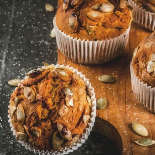 Ricetta Muffin alla Zucca con Semi di Zucca e Farina di Grano Antico