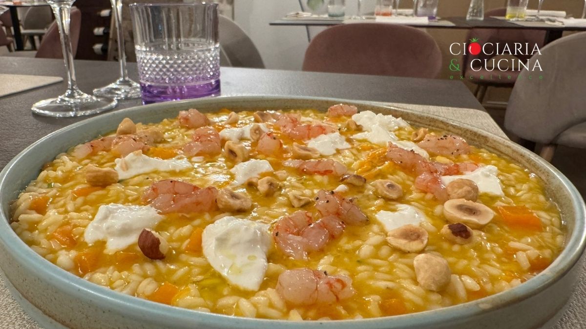 Risotto d'autunno con zucca e gambero viola: un'esplosione di sapori tra mare e terra